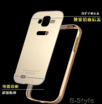 Луксозен златист алуминиев бъмпър с твърд огледален гръб за Samsung Galaxy A5 A500F златист